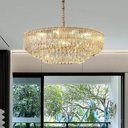 Modern gold crystal chandelier for dining room