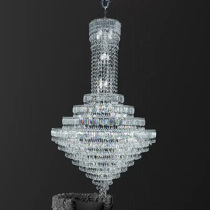 Modern luxury multi tiered crystal chandelier living room lighting