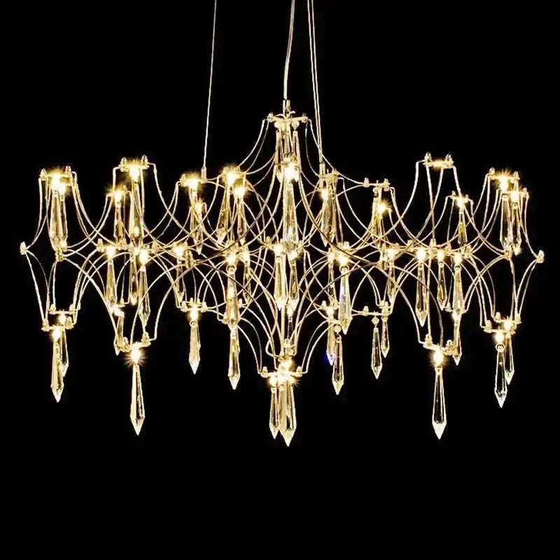 Modern starry crystal chandelier for living room