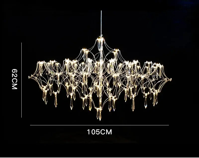 Modern starry crystal chandelier for living room