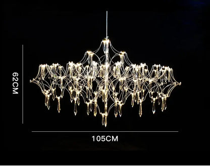 Modern starry crystal chandelier for living room