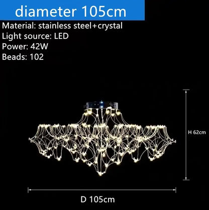 Modern starry crystal chandelier for living room