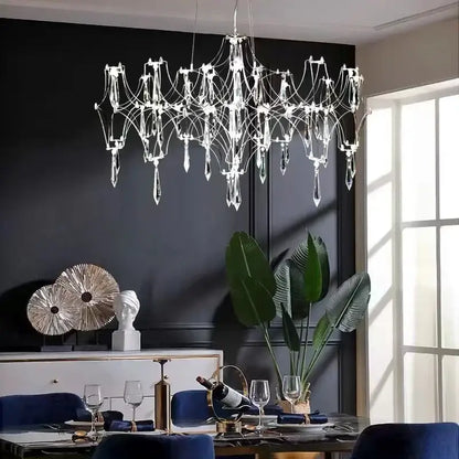 Modern starry crystal chandelier for living room