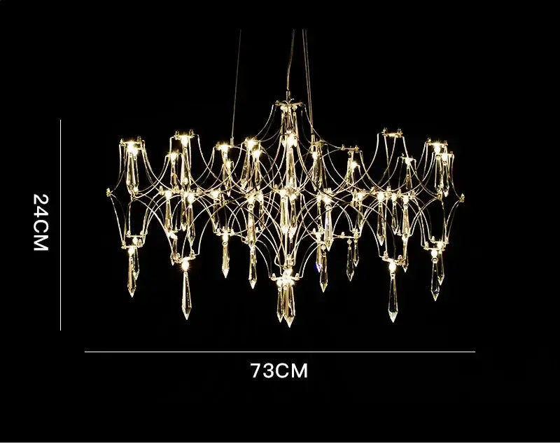 Modern starry crystal chandelier for living room