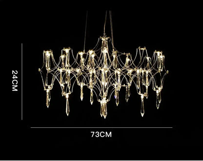 Modern starry crystal chandelier for living room