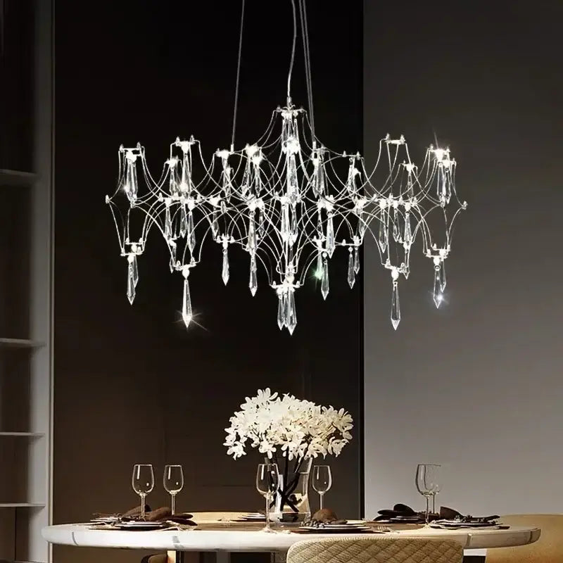 Modern starry crystal chandelier for living room