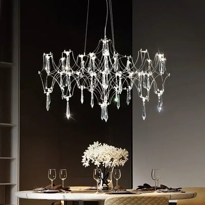 Modern starry crystal chandelier for living room