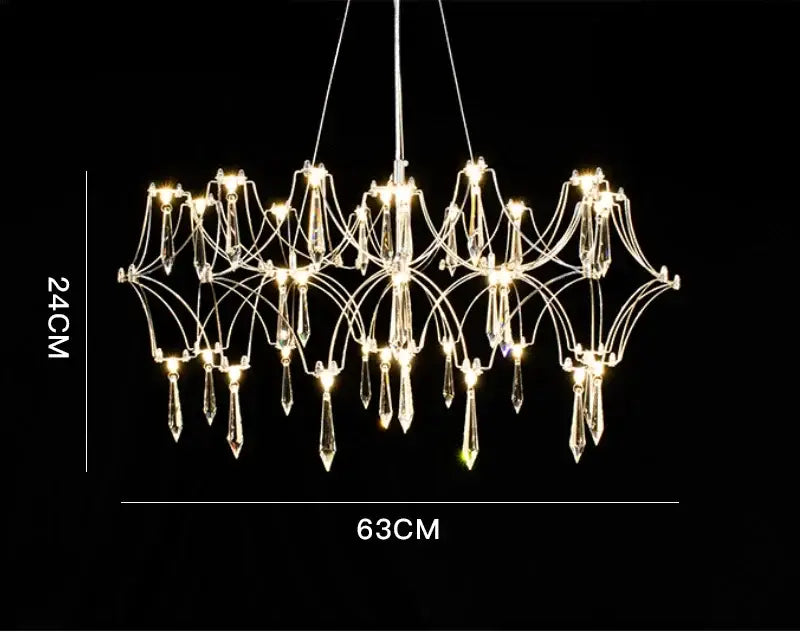 Modern starry crystal chandelier for living room