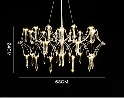 Modern starry crystal chandelier for living room