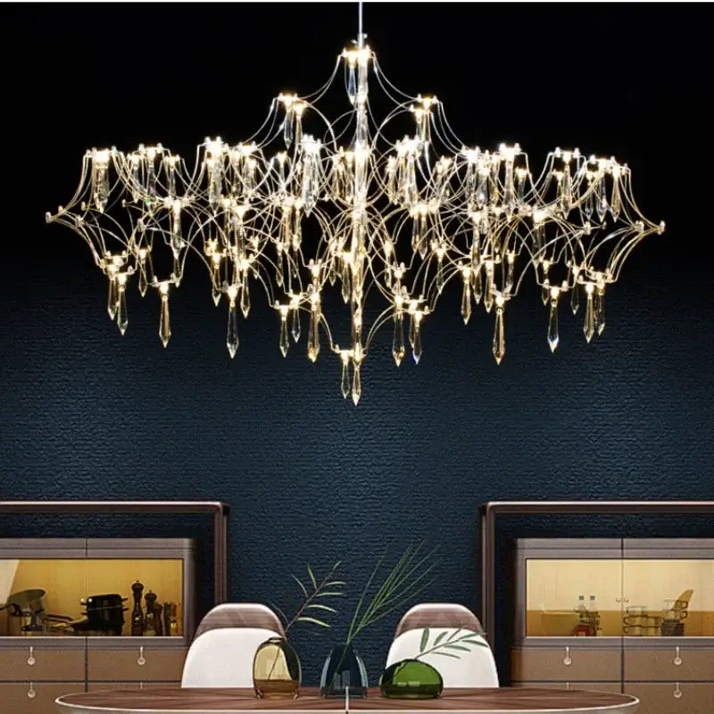 Modern starry crystal chandelier for living room