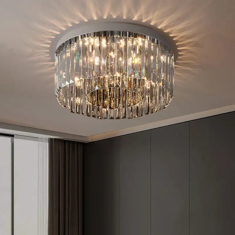 Luxury tiered crystal chandelier for living room