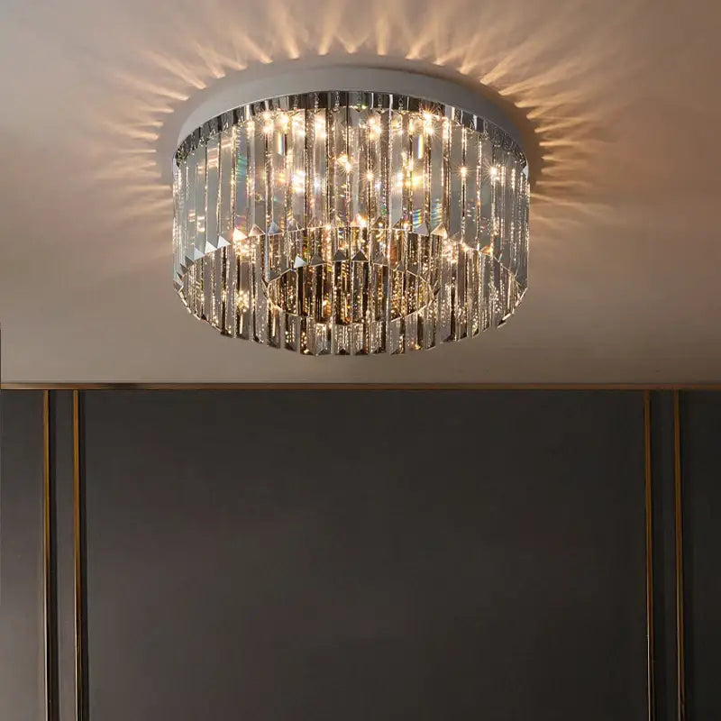 Luxury tiered crystal chandelier for living room