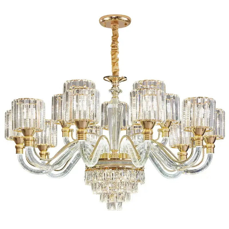 crystal chandelier gold glass prism lamp for living room