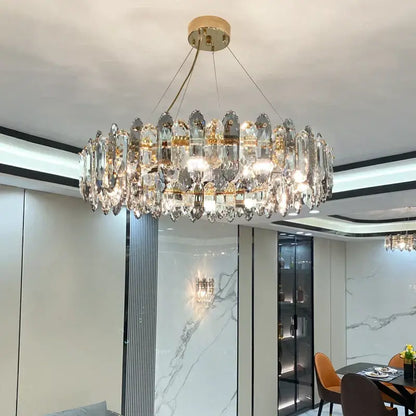 Luxury nordic gold crystal chandelier for living room