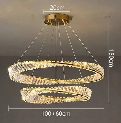 Golden spiral decorbites crystal chandelier for living room