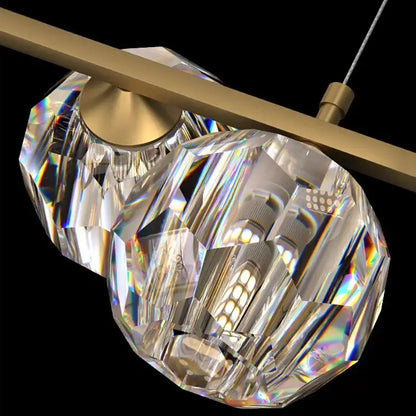 Modern gold crystal chandelier dining room glass bulb pendant light