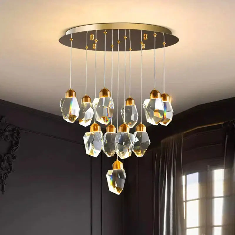 Modern gold crystal chandelier for dining room