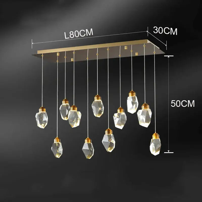 Modern gold crystal chandelier for dining room