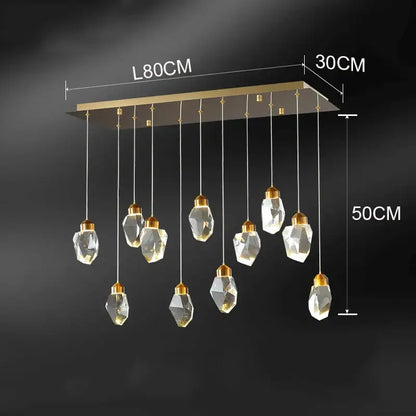 Modern gold crystal chandelier for dining room