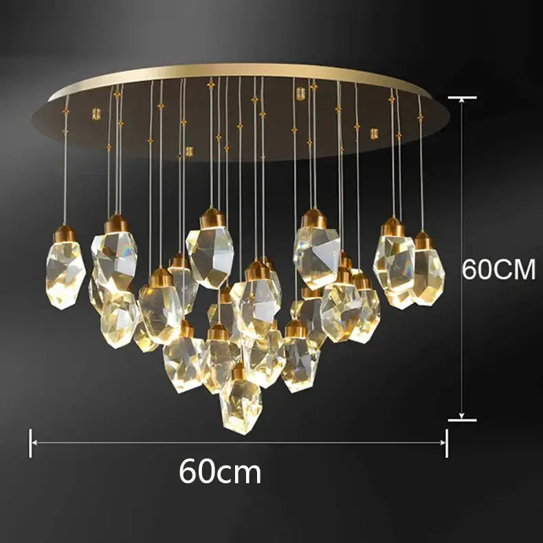 Modern gold crystal chandelier for dining room