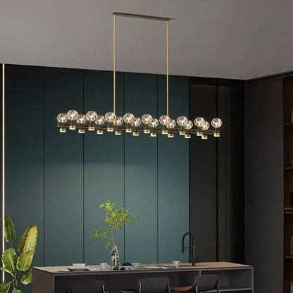 Decorbites crystal chandelier gold linear dining room globe light
