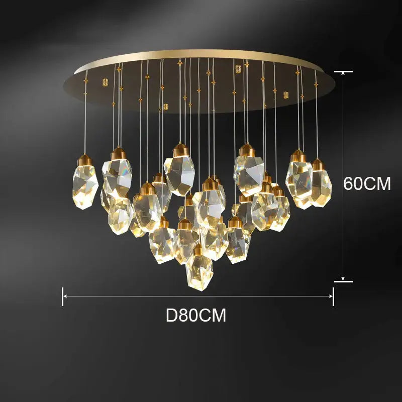 Modern gold crystal chandelier for dining room