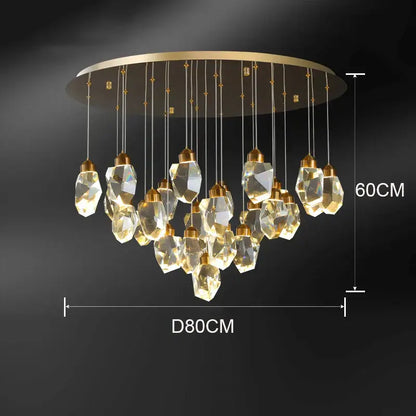 Modern gold crystal chandelier for dining room