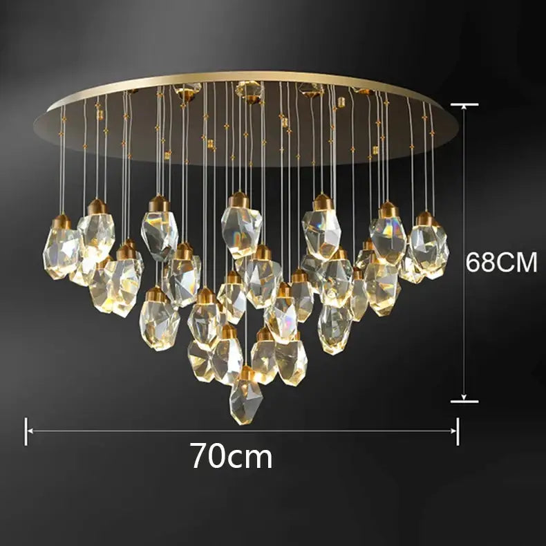 Modern gold crystal chandelier for dining room