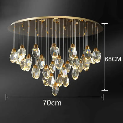 Modern gold crystal chandelier for dining room