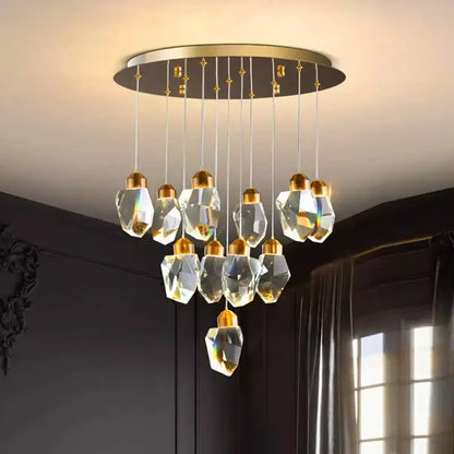 Modern gold crystal chandelier for dining room