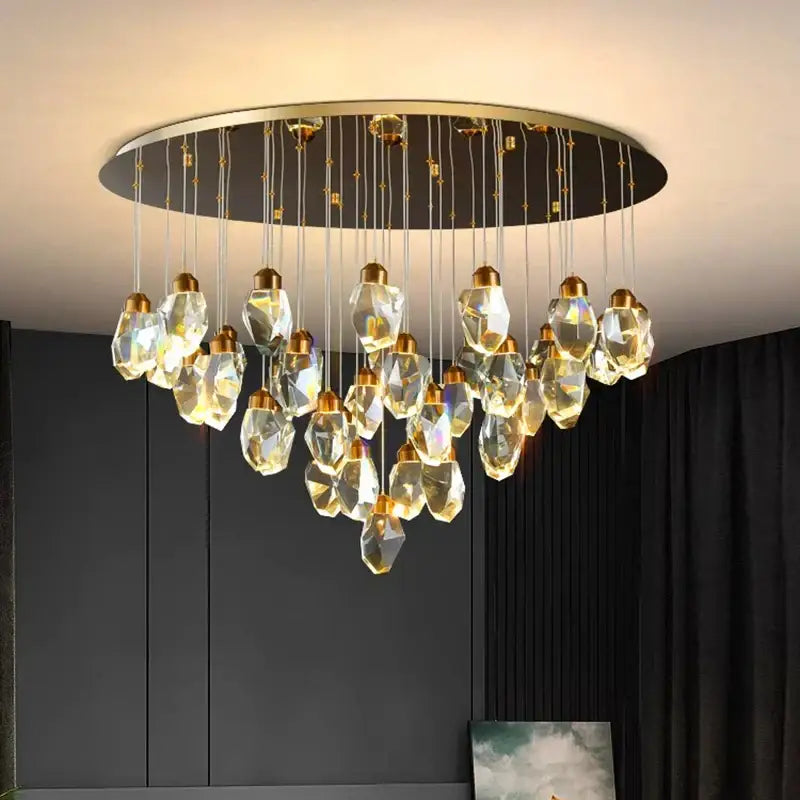 Modern gold crystal chandelier for dining room