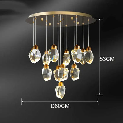 Modern gold crystal chandelier for dining room