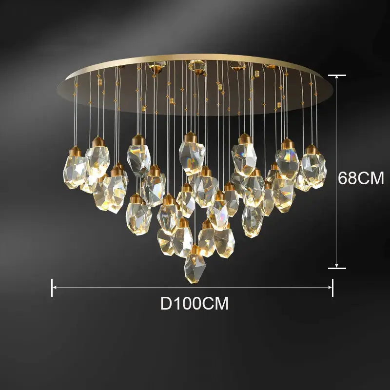 Modern gold crystal chandelier for dining room