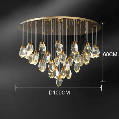 Modern gold crystal chandelier for dining room