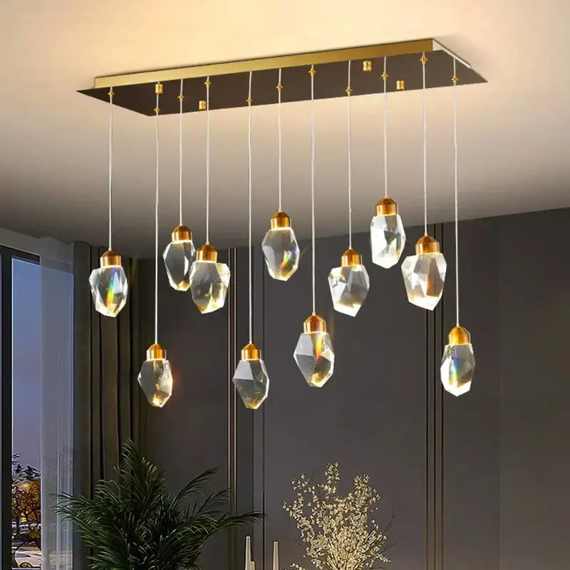 Modern gold crystal chandelier for dining room