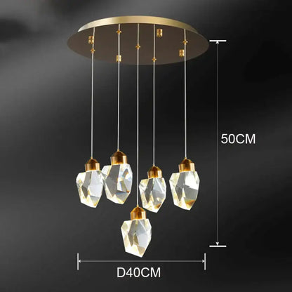 Modern gold crystal chandelier for dining room