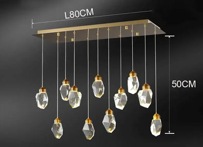 Modern gold crystal chandelier for dining room