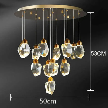Modern gold crystal chandelier for dining room