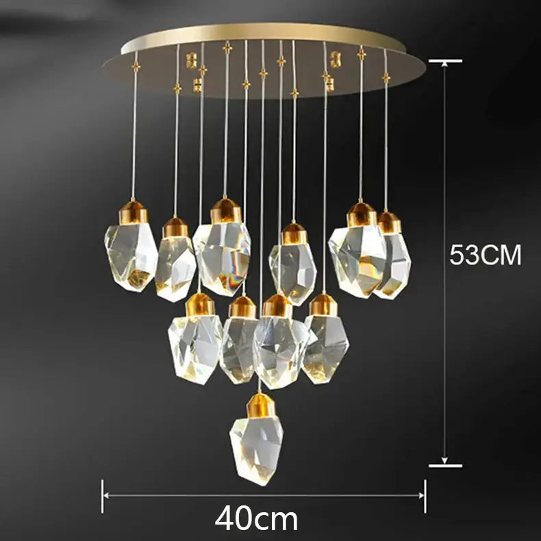 Modern gold crystal chandelier for dining room