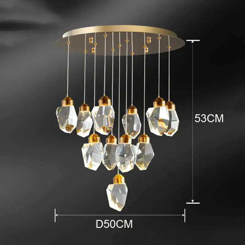 Modern gold crystal chandelier for dining room