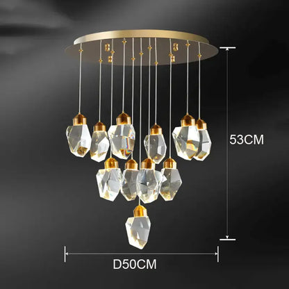 Modern gold crystal chandelier for dining room