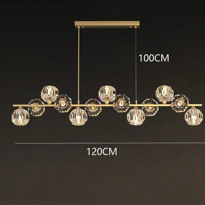 Modern gold crystal chandelier dining room glass bulb pendant light