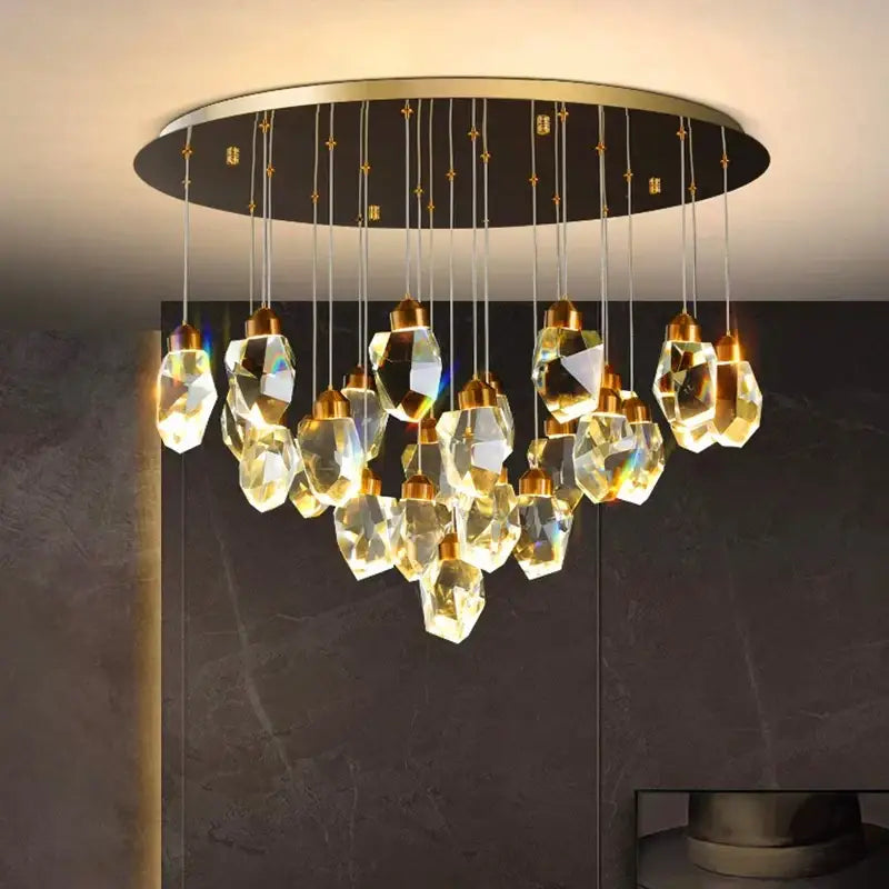 Modern gold crystal chandelier for dining room