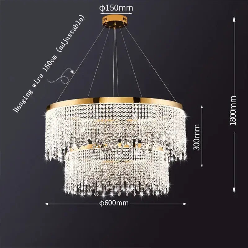 Luxury gold crystal chandelier for dining room