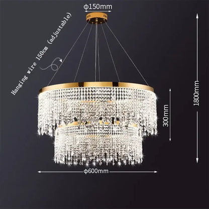 Luxury gold crystal chandelier for dining room