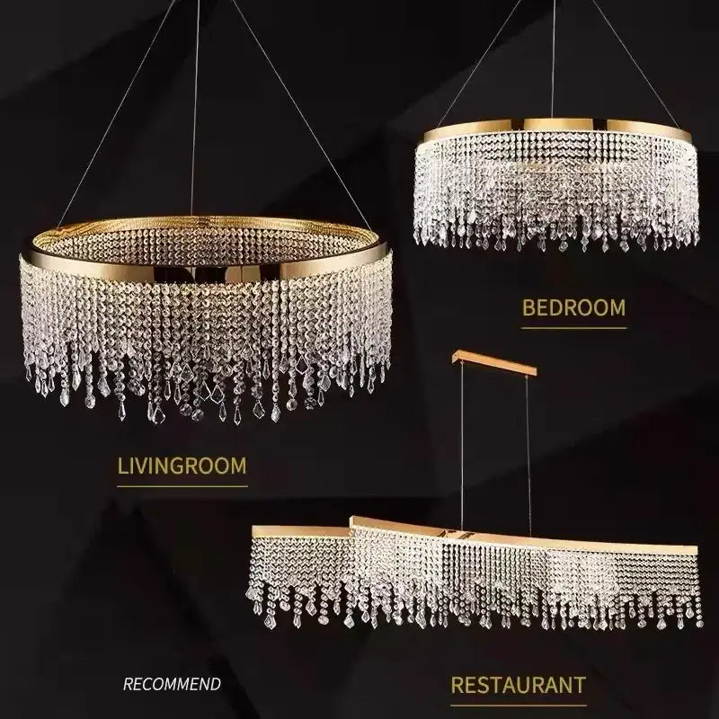 Luxury gold crystal chandelier for dining room