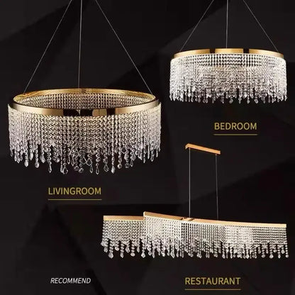 Luxury gold crystal chandelier for dining room