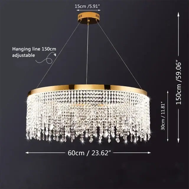 Luxury gold crystal chandelier for dining room