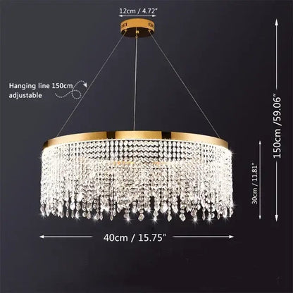 Luxury gold crystal chandelier for dining room