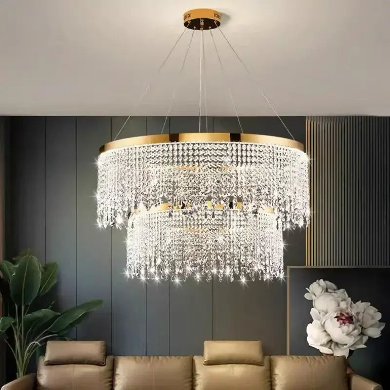 Luxury gold crystal chandelier for dining room